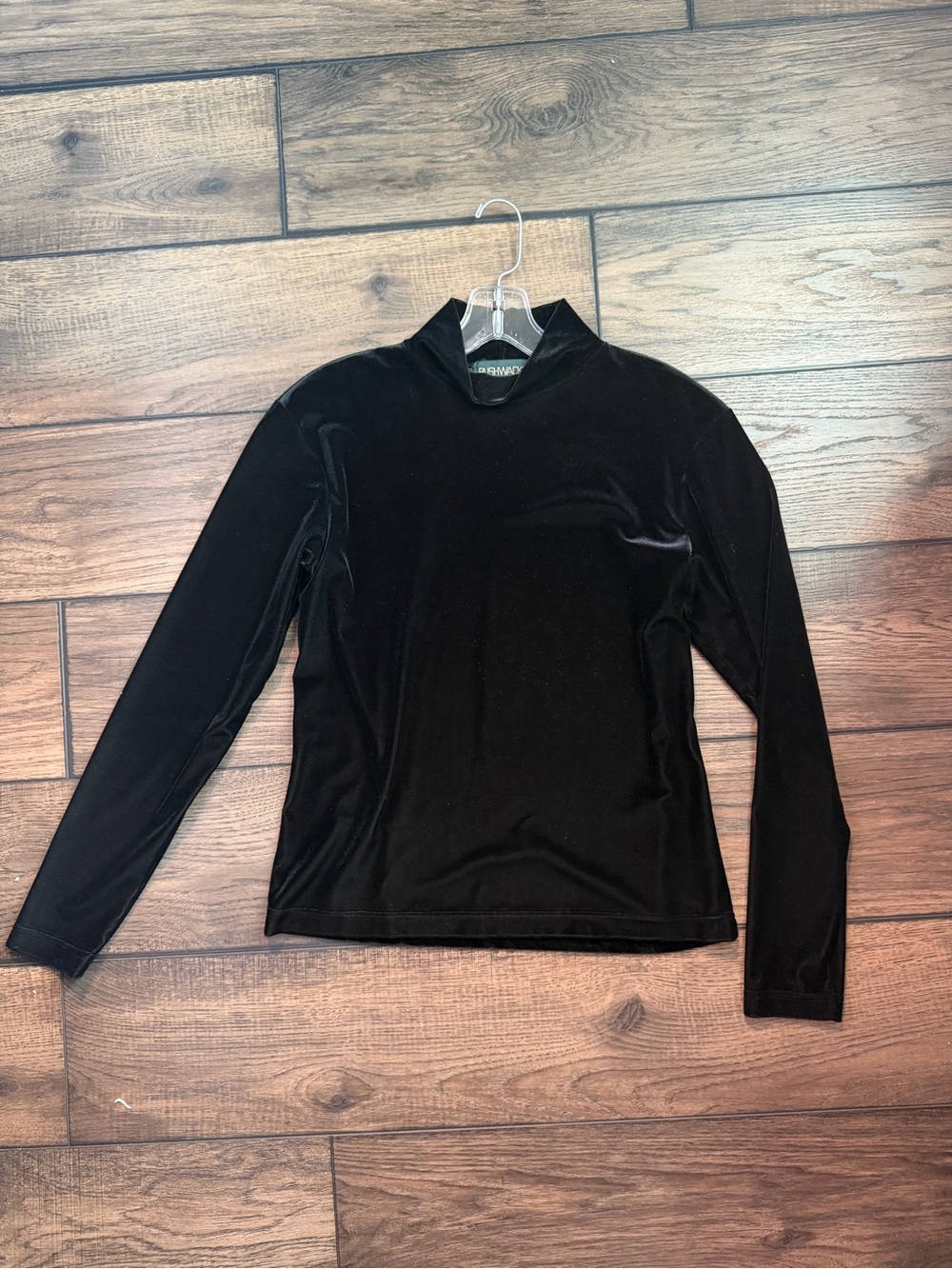Velvet Long-Sleeve Mock Neck